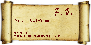 Pujer Volfram névjegykártya